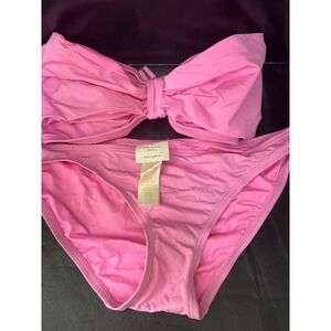 Kate Spade New York Pink Bow Bandeau Bikini Set Dive Right In Medium
